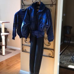 NILLS Vintage metallic blue ski suit size 8